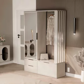 Garderoba Faro, 140x42.5x200 H cm, Pal Melaminat, Beige