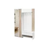 Garderoba Milo140 Cu Elemente Decorative Tip Lamele, 140x40x200 cm, Stejar Wotan/Alb picture - 1
