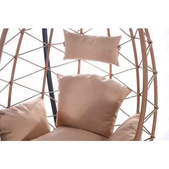 Leagan de Exterior/Gradina - Alicia, 105x105x196 cm, Metal/Ratan Sintetic, Beige picture - 5