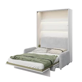 Lenart BED CONCEPT 160x200 cm - Pat rabatabil de perete vertical cu mecanism pneumatic si somiera inclusa + Canapea Fixa