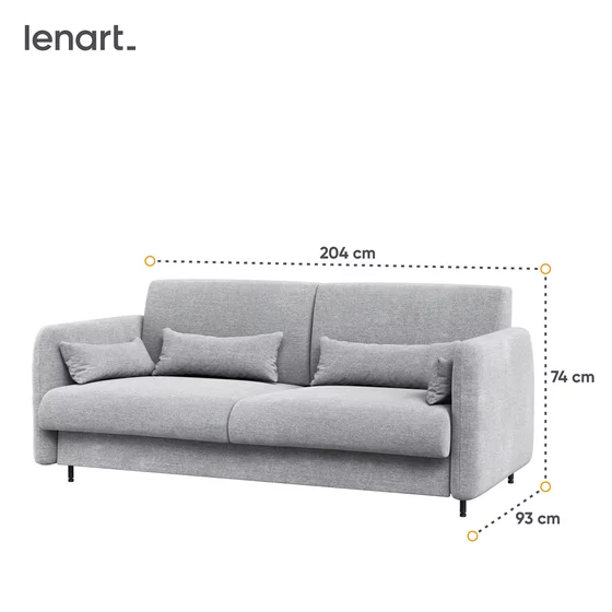 Lenart BED CONCEPT - Ansamblu Pat rabatabil de perete vertical cu mecanism pneumatic 180x200 +2 dulapuri si Canapea picture - 4