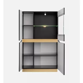 Living Lugo, 315x39,6x188 cm, Negru/Auriu