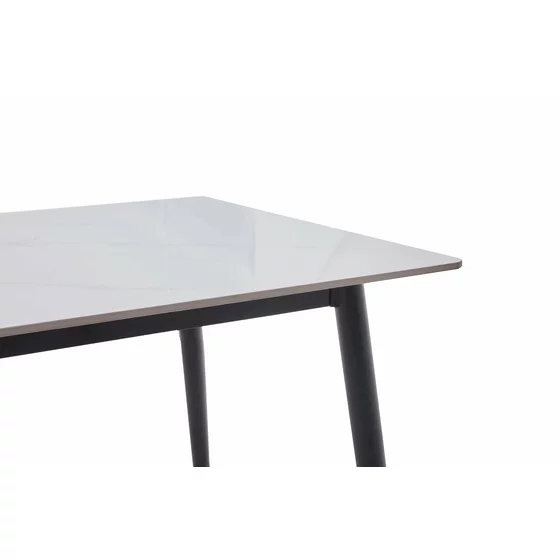 Masa Agne, 120x80x76 cm, Metal/Ceramica, Negru/Alb Marmura picture - 4