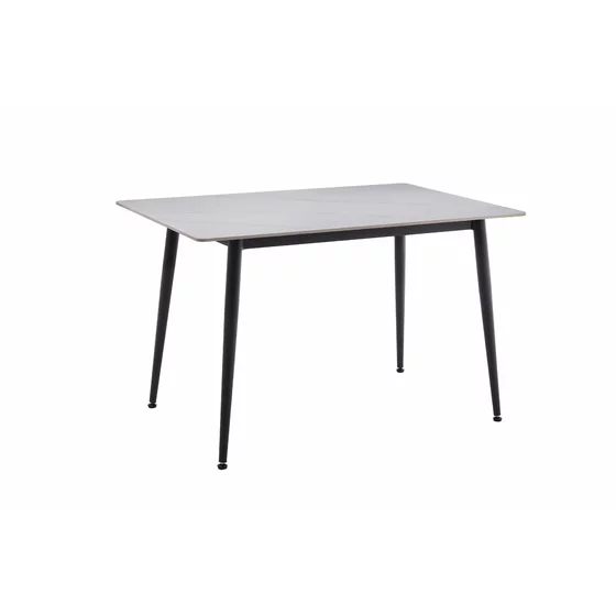 Masa Agne, 120x80x76 cm, Metal/Ceramica, Negru/Alb Marmura picture - 2