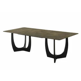 Masa Alissa, 240x100x76 cm, MDF/Furnir, Negru/Stejar Antic