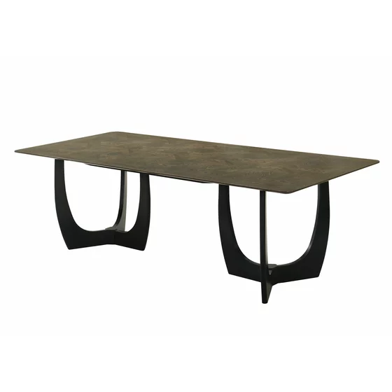 Masa Alissa, 240x100x76 cm, MDF/Furnir, Negru/Stejar Antic picture - 2