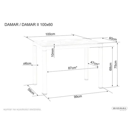 Masa Damar, 100x60x75 cm, Neagra picture - 2