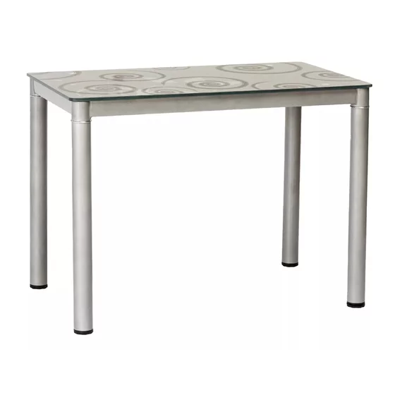 Masa Damar Gri, 80x60x75 cm, Metal/Sticla - Gri picture - 1