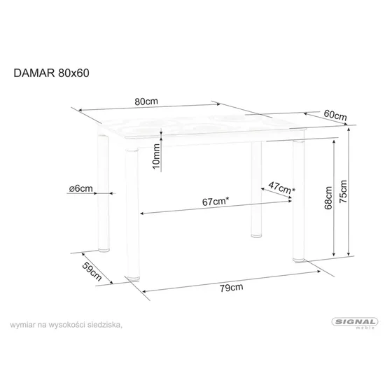 Masa Damar, 80x60x75 cm, Neagra picture - 3