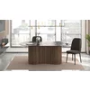 Masa dining cu riflaje OSCAR 200, 200x100x76 cm, HDF Nuc/Negru picture - 4