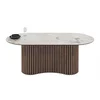 Masa Dining cu riflaje OSCAR 200, 200x100x76 cm, MDF Nuc/Mola picture - 5