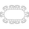 Masa dining cu riflaje OSCAR 200, 200x100x76 cm, MDF Nuc/Negru MAT picture - 5