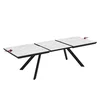 Masa Extensibila Corin 200, 200-277x100x76 cm, Metal/MDF, Negru/Alb Marmura Super Mat picture - 4
