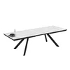 Masa Extensibila Corin 200, 200-277x100x76 cm, Metal/MDF, Negru/Alb Marmura Super Mat picture - 5