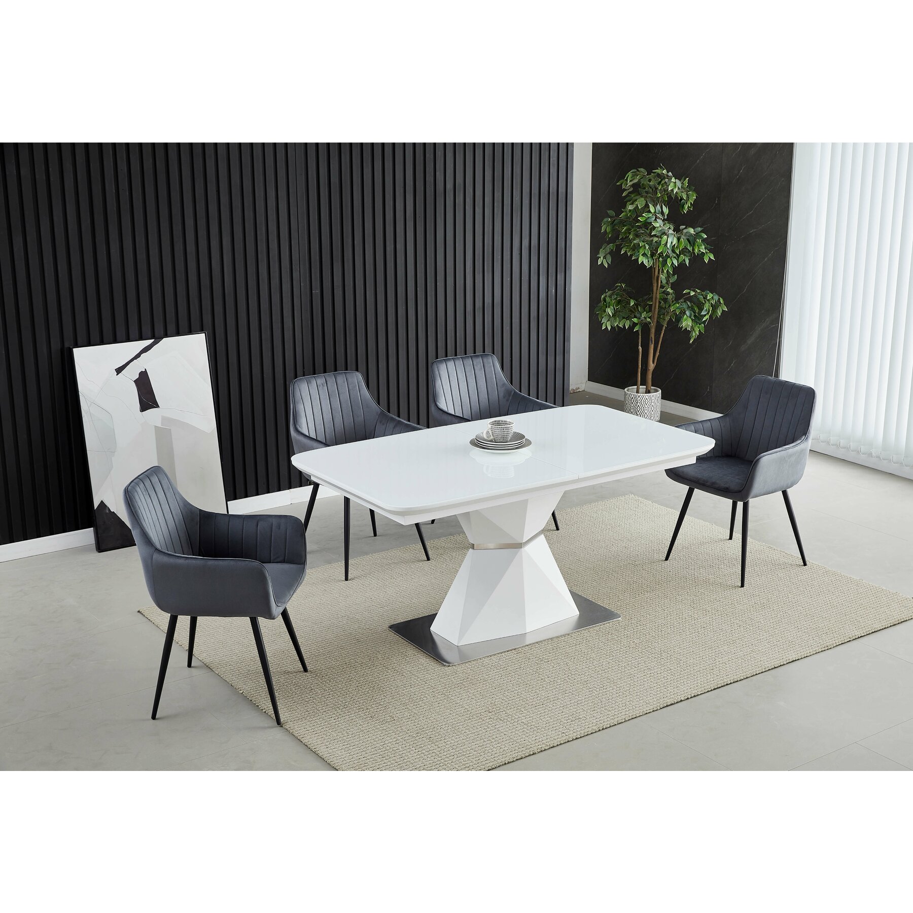 Masa Extensibila Cosmic, 160-210x90x76 h cm, Alba - Kalenda