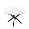 Masa Extensibila Dobok 110, 110-145x110x76 cm, Metal/MDF, Negru/Alb Marmura Super mat picture - 1