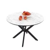 Masa Extensibila Dobok 110, 110-145x110x76 cm, Metal/MDF, Negru/Alb Marmura Super mat picture - 2