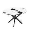 Masa Extensibila Dobok 110, 110-145x110x76 cm, Metal/MDF, Negru/Alb Marmura Super mat picture - 3