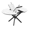 Masa Extensibila Dobok 110, 110-145x110x76 cm, Metal/MDF, Negru/Alb Marmura Super mat picture - 4