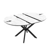 Masa Extensibila Dobok 110, 110-145x110x76 cm, Metal/MDF, Negru/Alb Marmura Super mat picture - 5