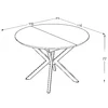 Masa Extensibila Dobok 110, 110-145x110x76 cm, Metal/MDF, Negru/Alb Marmura Super mat picture - 8