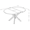 Masa Extensibila Dobok 110, 110-145x110x76 cm, Metal/MDF, Negru/Alb Marmura Super mat picture - 9