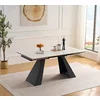 Masa Extensibila Donna, 160-200-240x90x75 cm, Metal/Piatra Sinterizata, Alb/Gri Inchis picture - 2