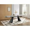Masa Extensibila Donna, 180-220-260x90x75 cm, Metal/Piatra Sinterizata, Alb Tip Piatra/Gri Inchis picture - 1