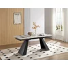 Masa Extensibila Donna, 180-220-260x90x75 cm, Metal/Piatra Sinterizata, Alb Tip Piatra/Gri Inchis picture - 2
