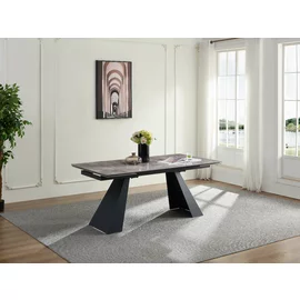 Masa Extensibila Donna, 180-220-260x90x75 cm, Metal/Piatra Sinterizata, Cappucino Tip Piatra/Gri Inchis