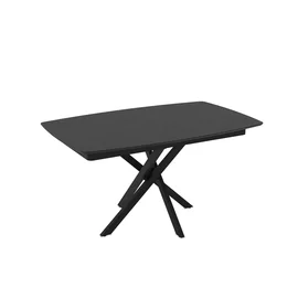 Masa Extensibila Filis, 145-185x90x75 cm, Metal/MDF, Negru/Gri Piatra