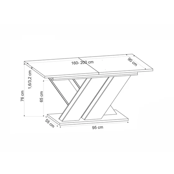 Masa Extensibila HAGEN 102, 160-200x90x77 cm, Stejar Cremona/Casmir picture - 7