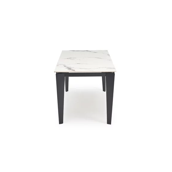 Masa Extensibila Hagen 137, 141-201x81x76 cm, Otel Vopsit/Piatra Sinterizata, Negru/Alb Marmura picture - 8