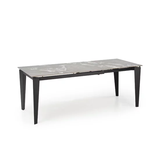 Masa Extensibila Hagen 137, 141-201x81x76 cm, Otel Vopsit/Piatra Sinterizata, Negru/Gri Marmura picture - 7