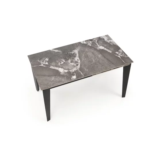Masa Extensibila Hagen 137, 141-201x81x76 cm, Otel Vopsit/Piatra Sinterizata, Negru/Gri Marmura picture - 8
