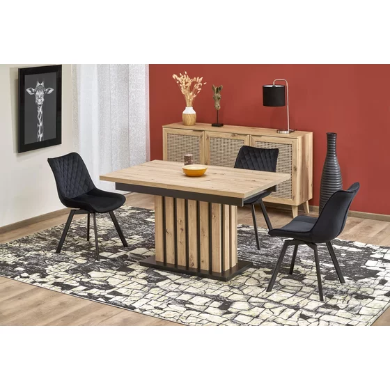Masa Extensibila HAGEN 160, 160-210x90x76 cm, Stejar Artisan/Negru picture - 3
