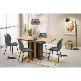 Masa Extensibila HAGEN 25001, 120-158x77x77 cm, Stejar Artian/Negru