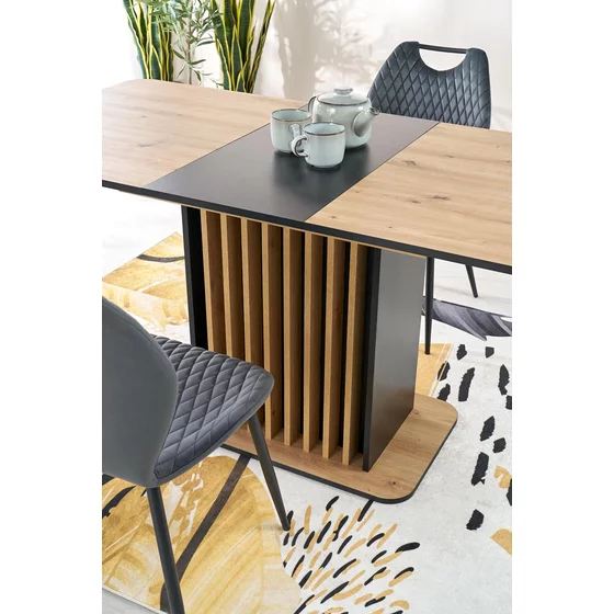 Masa Extensibila HAGEN 25001, 120-158x77x77 cm, Stejar Artian/Negru picture - 5