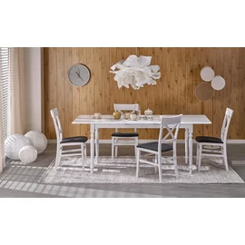 Masa Extensibila Hagen 25006, 160-200-90x76 cm, Lemn/MDF, Alba