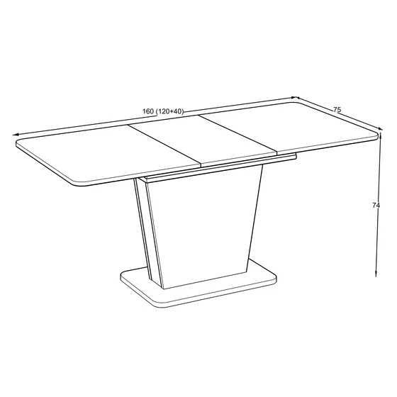 Masa Extensibila Lali, 110-145x68x75 cm, Pal Melaminat, Antracit/Stejar picture - 5