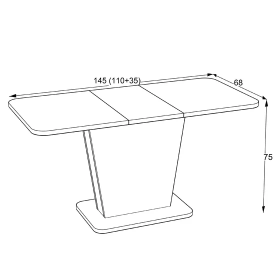 Masa Extensibila Lali Rivoli, 110-145x68x75 cm, Pal Melaminat, Stejar picture - 6