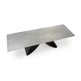 Masa Extensibila Liberec, Blat Ceramic, 180-260x90x76 h cm, Negru/Gri Deschis