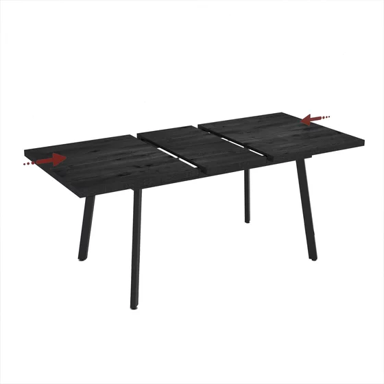 Masa Extensibila Lini, 138-178x85x76 cm, Pal Melaminat, Negru Senkron picture - 2