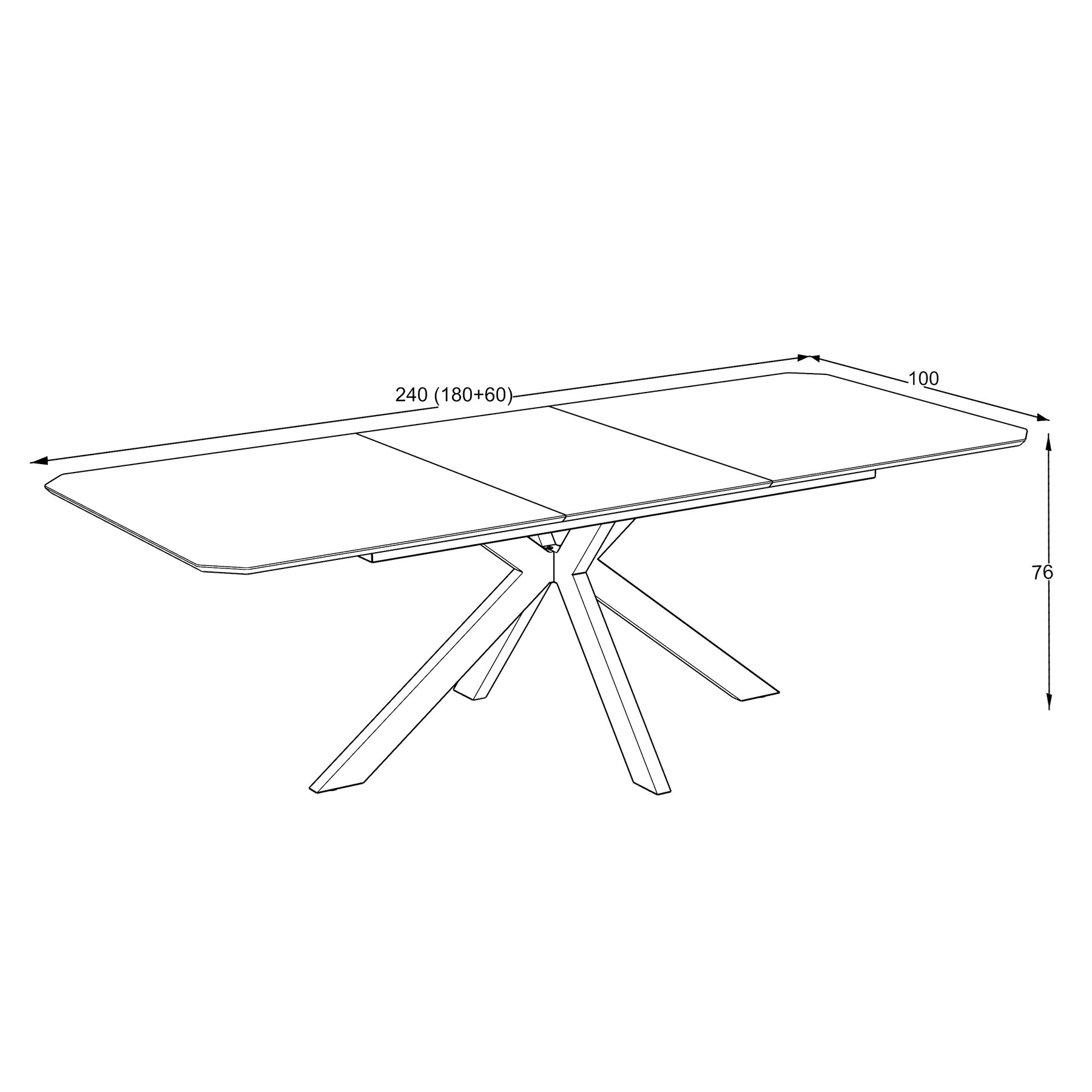 Masa extensibila OPERA 180, 180-240x100x76 cm, MDF Bej - Kalenda