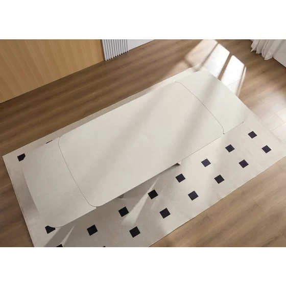 Masa Extensibila Portobello, 160-200-240x90x75 cm, Metal/Piatra Sinterizata, Beige/Taupe picture - 3