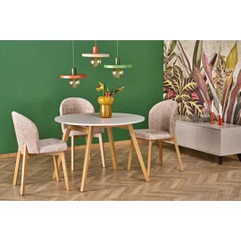 Masa Extensibila Reggio, 102-142x102x73 cm, Pal Melaminat/Lemn - Casmir/Stejar Natur