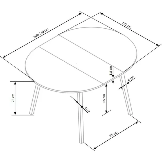 Masa Extensibila Reggio, 102-142x102x73 cm, Pal Melaminat/Lemn - Casmir/Stejar Natur picture - 8