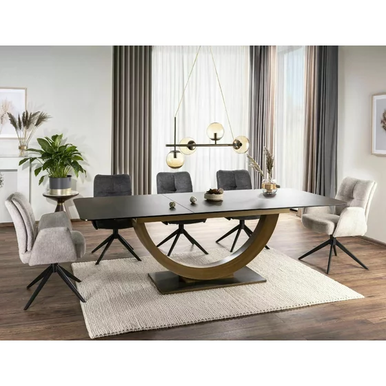 Masa Extensibila Shelby 177, 180-240x100x77 cm, Ossido Bruno/Negru picture - 1