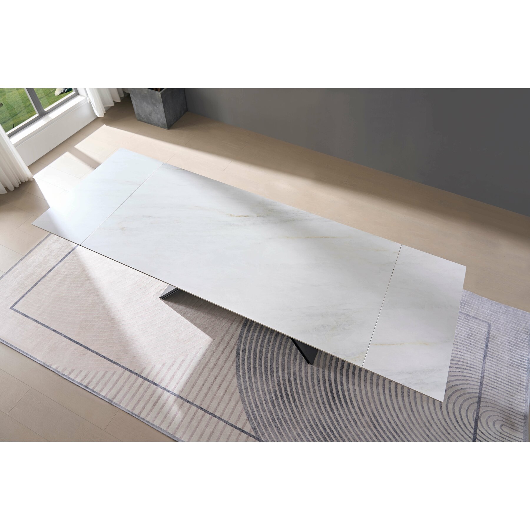 Masa Extensibila Yvone 180-220-260x90x75 cm, Metal/Piatra