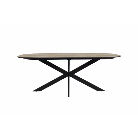 Masa Flair, 160x90x76 cm, Metal/Pal Melaminat, Negru/Stejar picture - 3